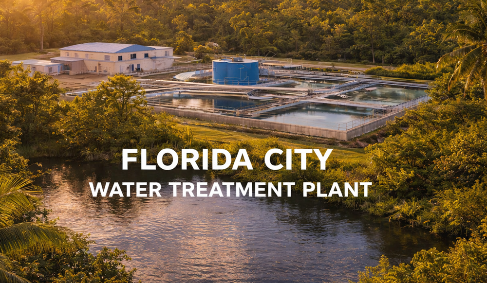 Graphic announcing the Florida City CDBG WTP Water Treatment Plant Elevated Tank project.